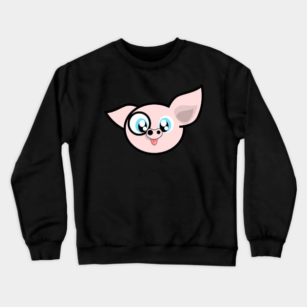 Funny and Goofy Cartoon Pig Animal Crewneck Sweatshirt by Normo Apparel